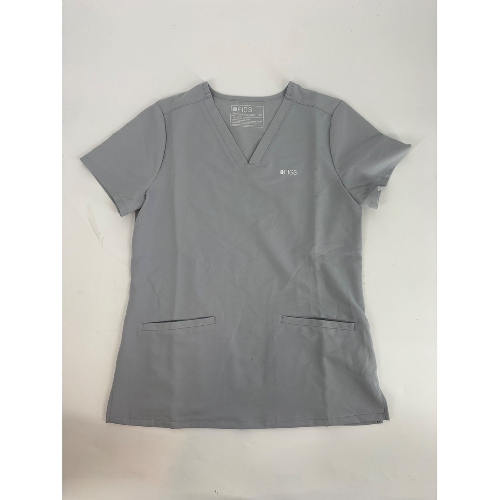 FIGS Technical Collection V-Neck Scrub Top Grey XS 1000172